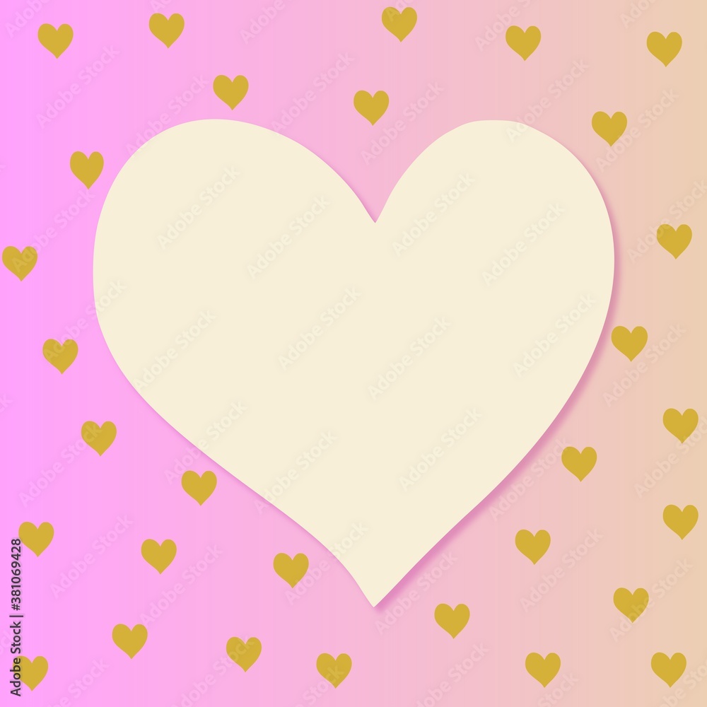 pink vector background with hearts