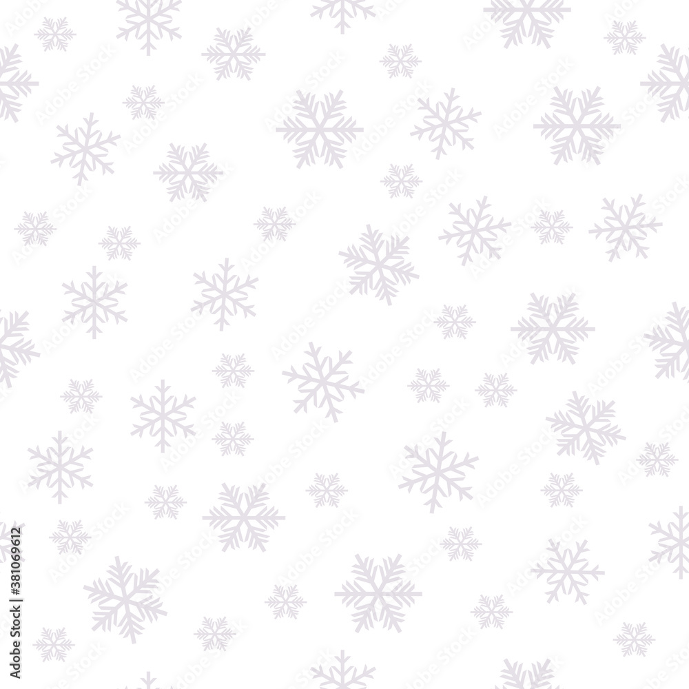 seamless pattern with snowflakes, vector white gray on background