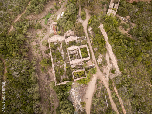 Abandoned silver mine at Argentella in Corsica photo