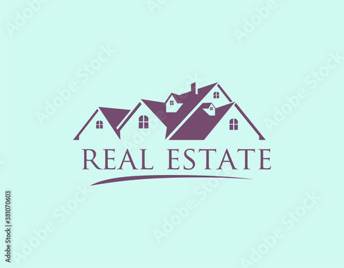 Modern real estate logo design illustration