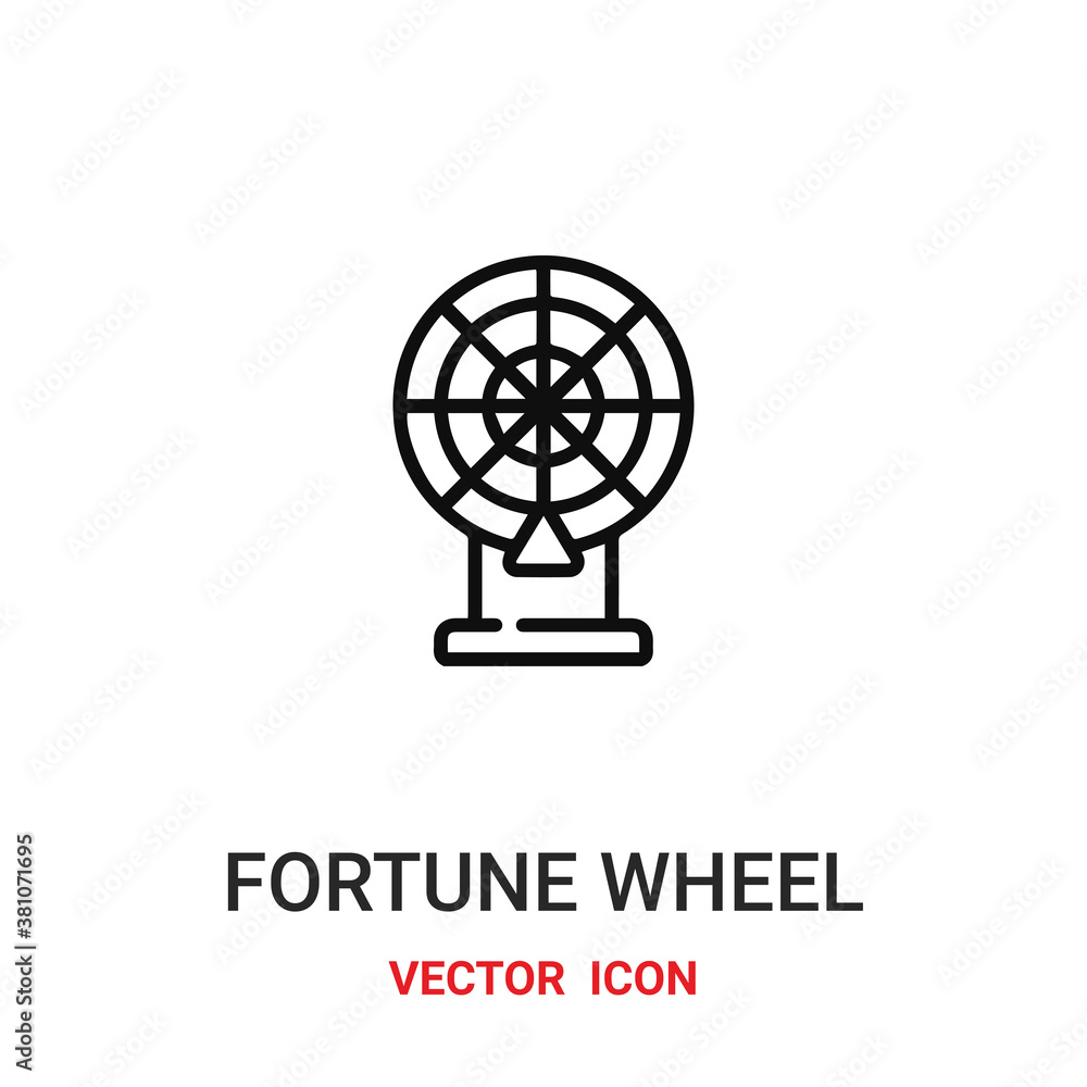 Fortune wheel vector icon. Modern, simple flat vector illustration for website or mobile app.Jackpot or casino symbol, logo illustration. Pixel perfect vector graphics Fortune wheel vector icon. Modern, simple flat vector illustration for website or mobile app.Jackpot or casino symbol, logo illustration. Pixel perfect vector graphics