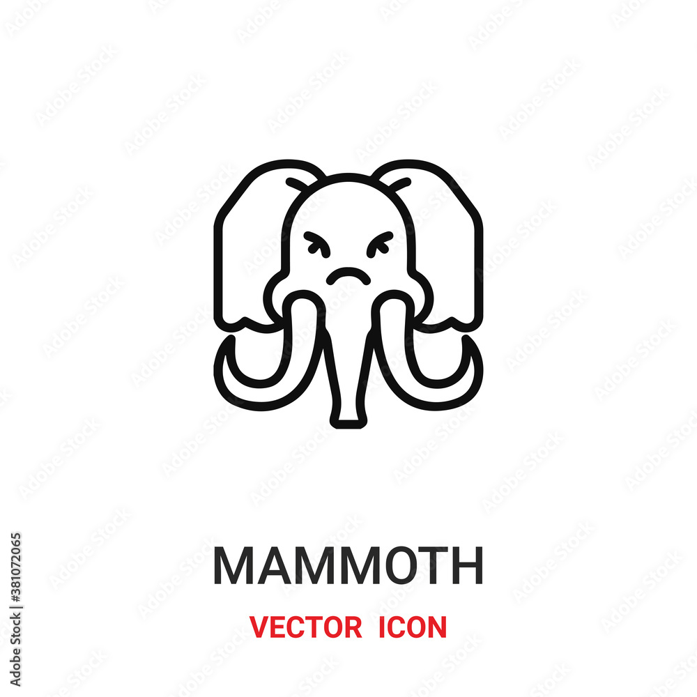 Obraz premium Mammoth vector icon. Modern, simple flat vector illustration for website or mobile app.Elephant symbol, logo illustration. Pixel perfect vector graphics