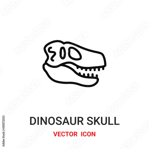 Dinosaur skull vector icon. Modern, simple flat vector illustration for website or mobile app.Dinosaur head symbol, logo illustration. Pixel perfect vector graphics