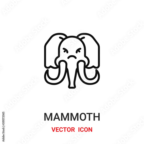 Mammoth vector icon. Modern, simple flat vector illustration for website or mobile app.Elephant symbol, logo illustration. Pixel perfect vector graphics