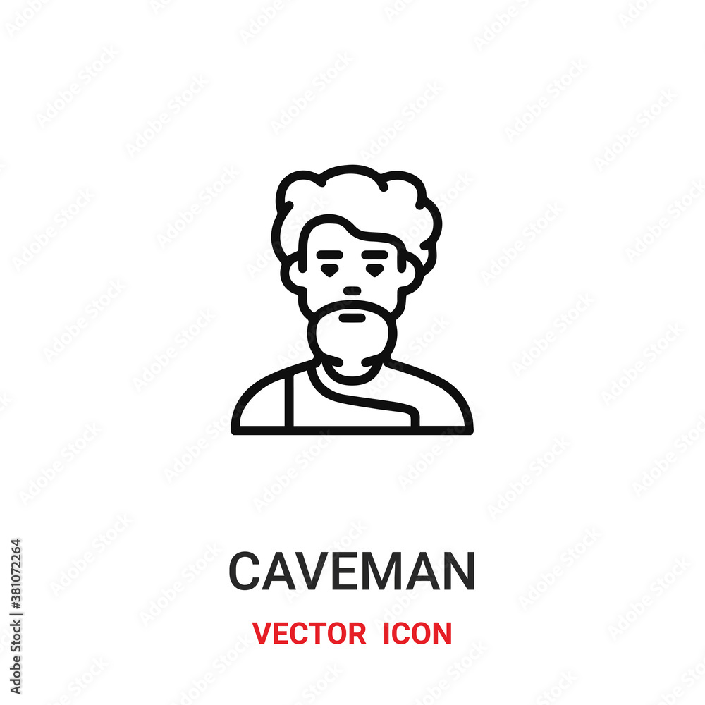 Caveman vector icon. Modern, simple flat vector illustration for website or mobile app.Ancient person symbol, logo illustration. Pixel perfect vector graphics	