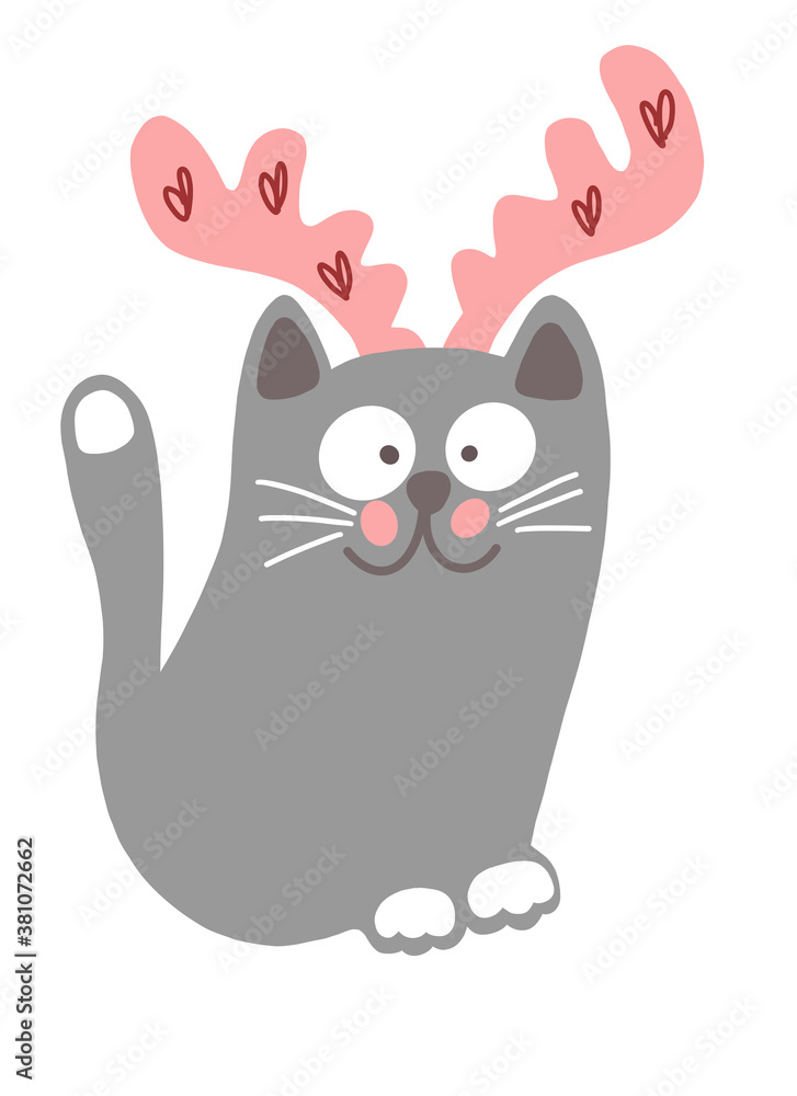 Christmas character cat in love Christmas character cat in love