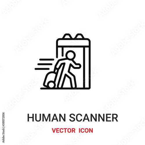 Airport security vector icon. Modern, simple flat vector illustration for website or mobile app.Transport security or human scanner symbol, logo illustration. Pixel perfect vector graphics 