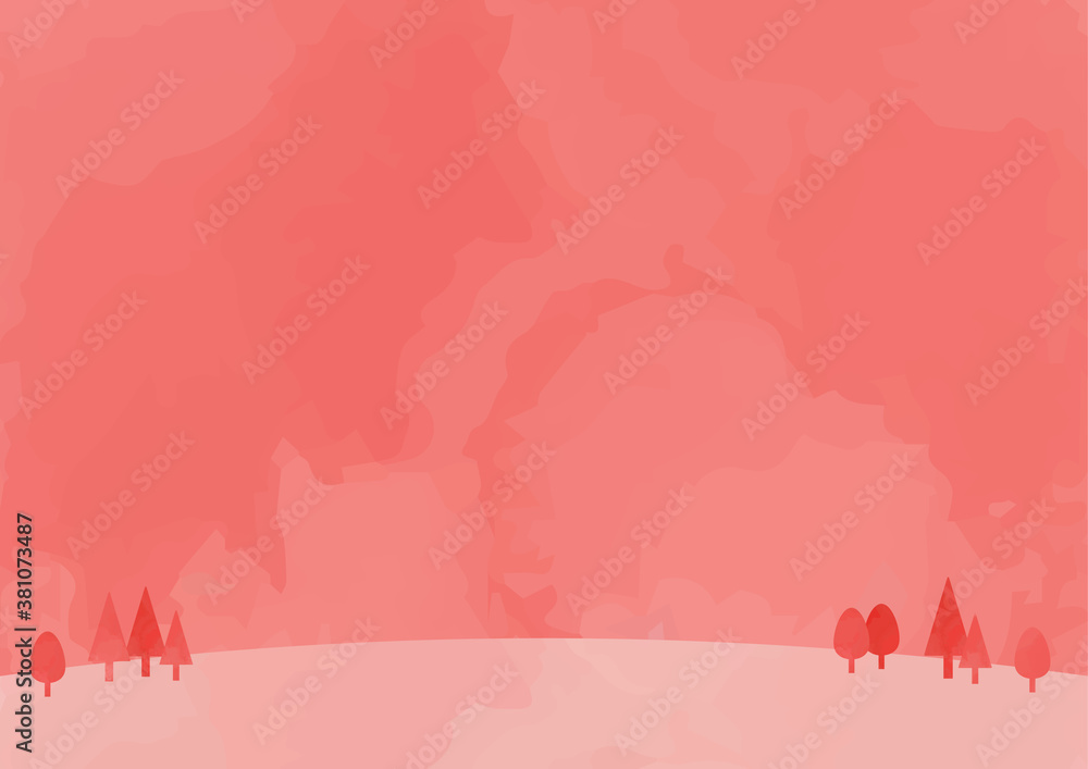 夕暮れの野原背景イラスト 夕暮れの野原背景イラスト
