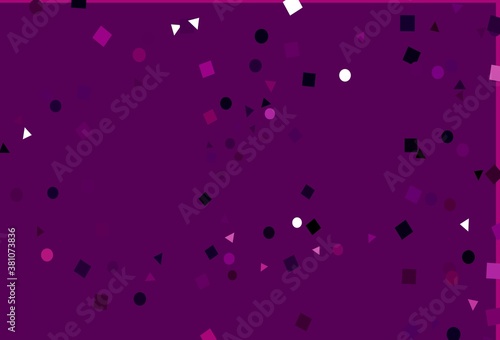 Light Purple vector backdrop with lines, circles, rhombus. © Dmitry