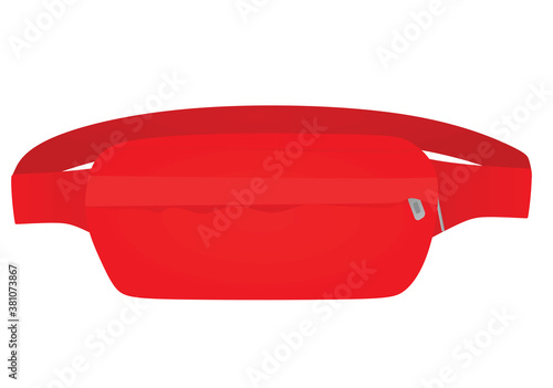 Red bum bag. vector illustration