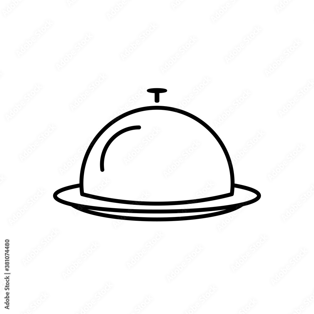 Food serving tray platter, flat design