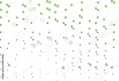 Light Green vector background with xmas snowflakes.