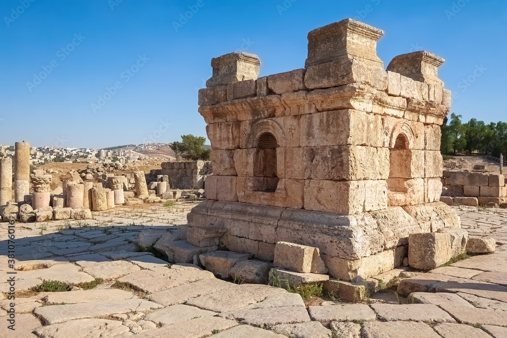 Jerash Jordania Gerasa Tetrapylon