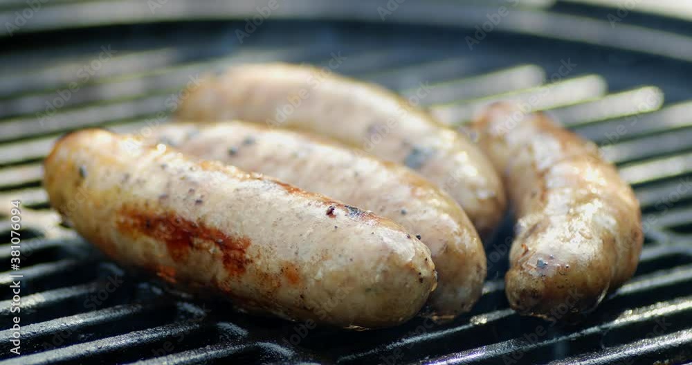 Homemade sausages are grilled with smoke. Homemade sausages are grilled with smoke.