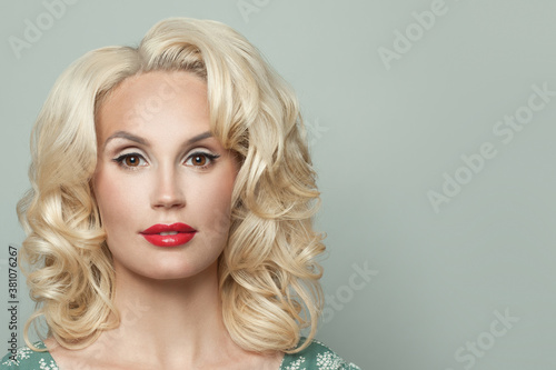 Perfect young blonde woman, fashion portrait