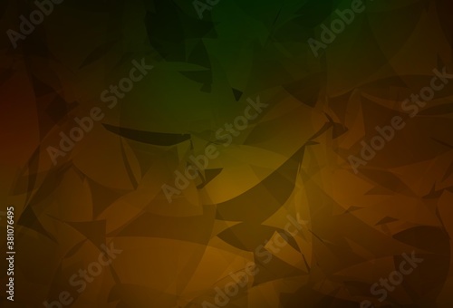 Dark Green, Yellow vector pattern with random polygonals.