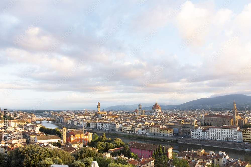 Sunrise on a summer morning over Florence