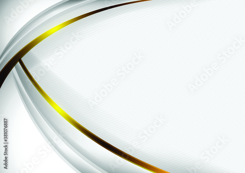 The white curve pattern background has a slightly different intensity, cut with golden curves, simple yet elegant.