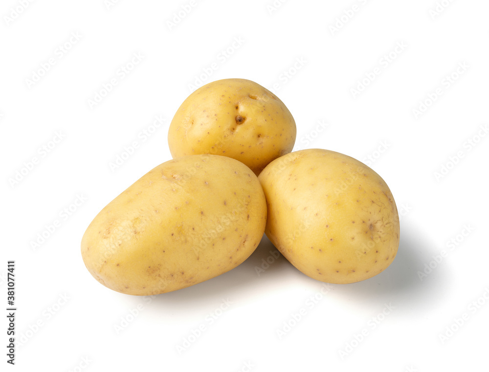 Raw Potatoes Pile Isolated on White Background Raw Potatoes Pile Isolated on White Background