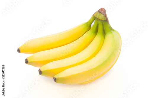 Bunch of ripe organic banana isolated on white background