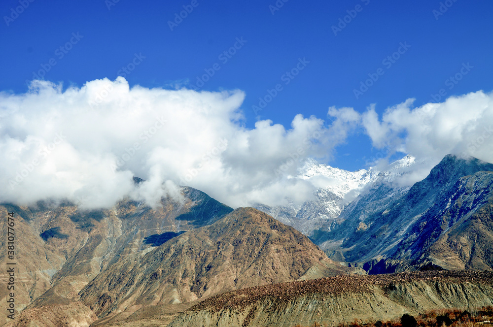 Fototapeta premium Rakaposhi peak in the Karakoram mountains range