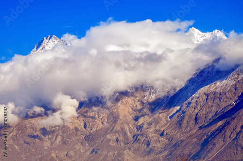 snow covered mountains in the Karakoram range 