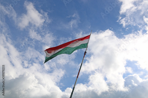 Hungarian flag in the wind