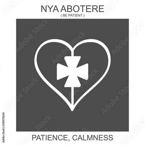 vector icon with african adinkra symbol Nya Abotere. Symbol of patience and calmness photo
