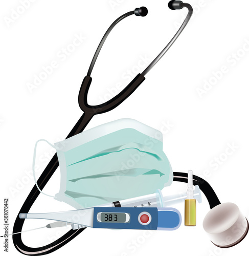 surgical mask syringe vial thermometer