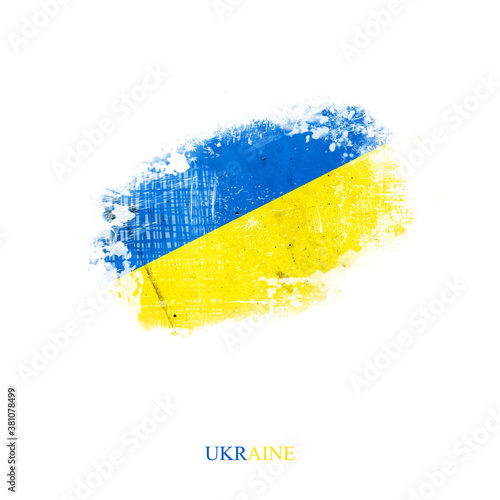 Grunge Flag Of Ukraine. Isolated on White Background