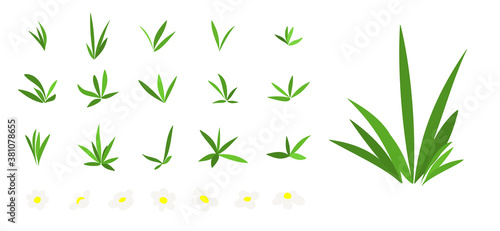 Simple stylized green grass constructor