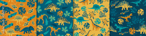Canvas Print Dinosaurs seamless pattern