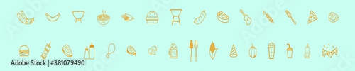 set of party cartoon icon design template with various models. vector illustration isolated on blue background