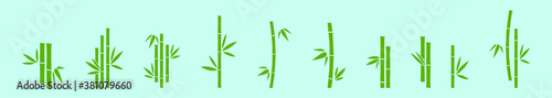 set of bamboo cartoon icon design template with various models. vector illustration isolated on blue background