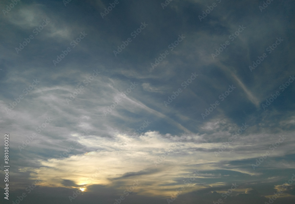 clouds in the sky, beautiful sunset scenery view, nature photography