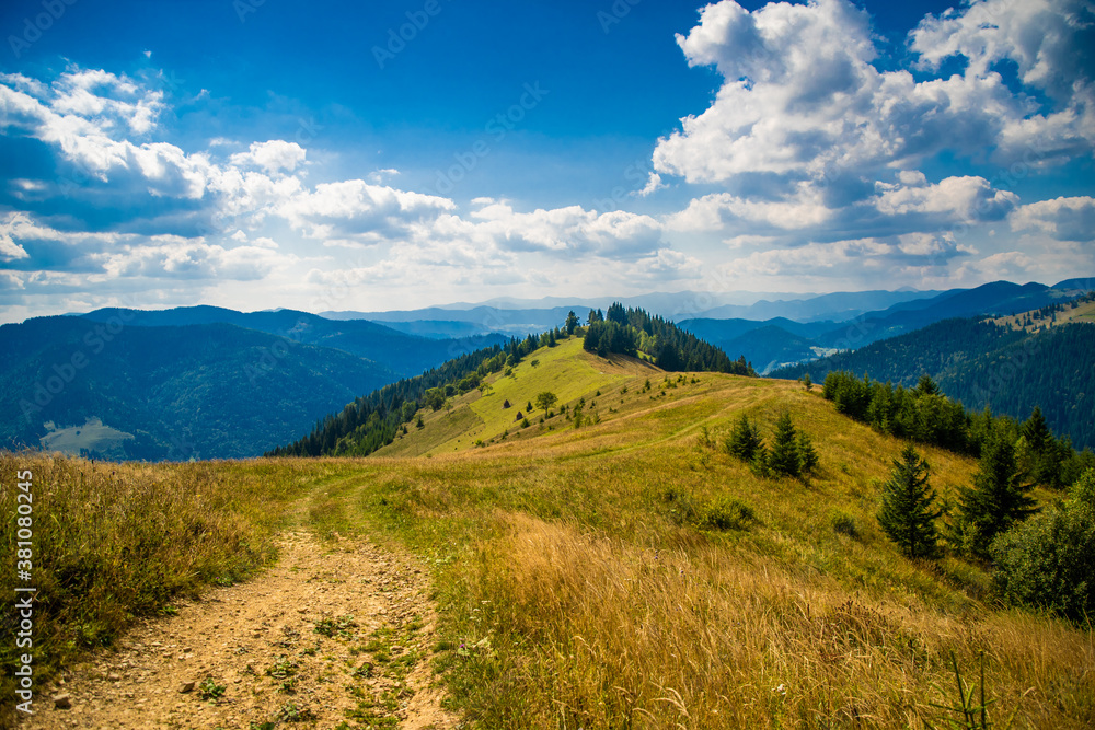 Beautiful mountain landscape in the summer time. Carpathian mountains, Ukraine