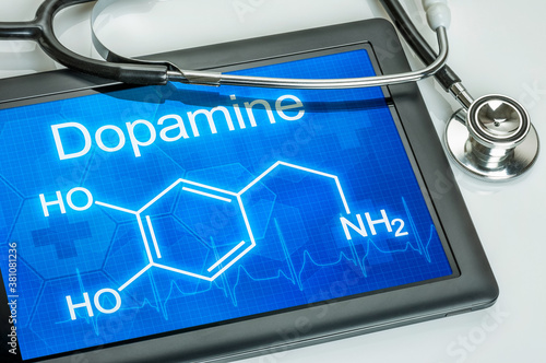 Tablet with the chemical formula of dopamine