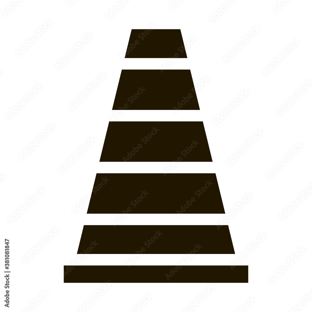 Road Cone glyph icon vector. Road Cone Sign. isolated symbol illustration Road Cone glyph icon vector. Road Cone Sign. isolated symbol illustration