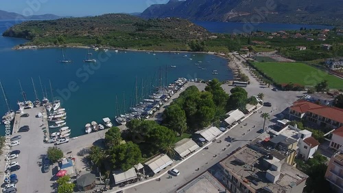 Aerial view of the marina of Palea Epidavros in Greece photo