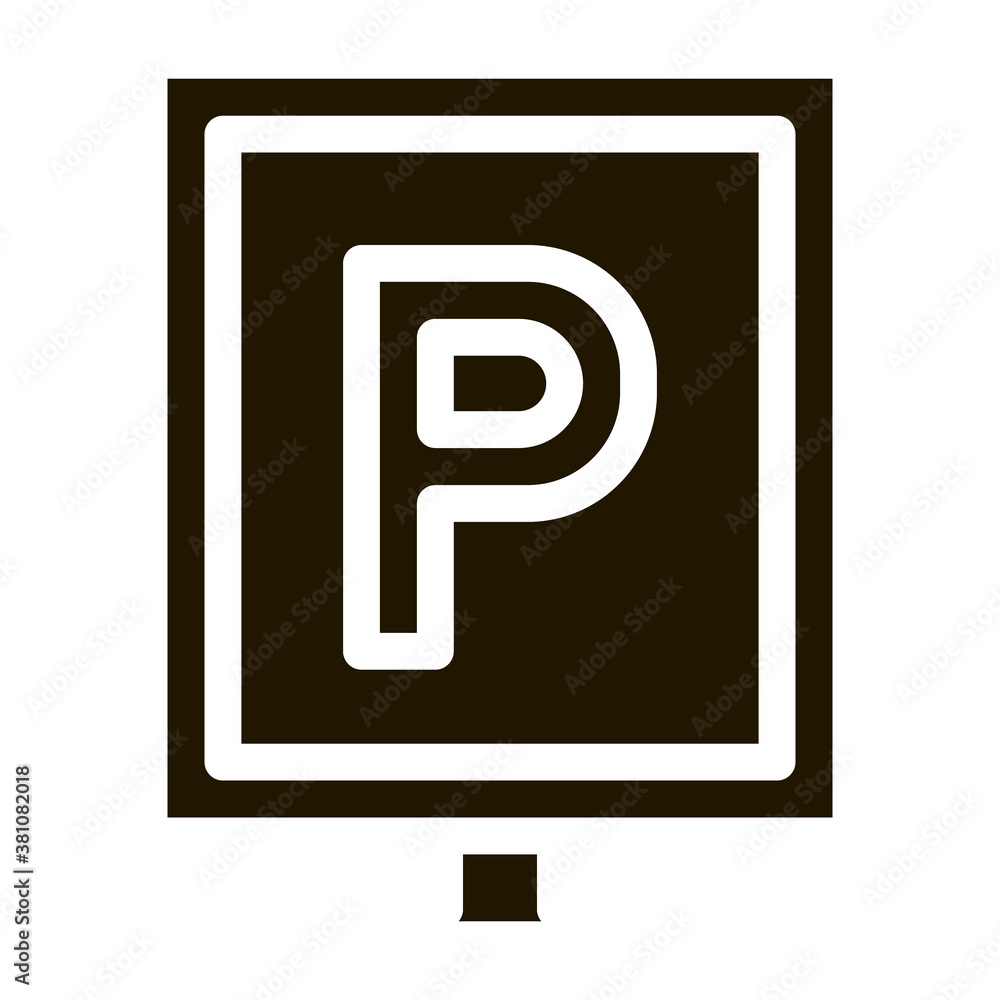 Parking Sign glyph icon vector. Parking Sign. isolated symbol illustration Parking Sign glyph icon vector. Parking Sign. isolated symbol illustration