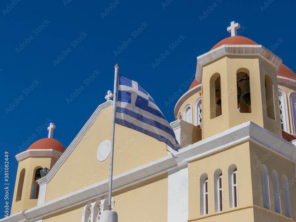 View of the famous Church of Saint Ekaterini (Agia Ekaterini) in Sitia in Greece