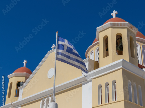 Obraz na płótnie View of the famous Church of Saint Ekaterini (Agia Ekaterini) in Sitia in Greece w salonie