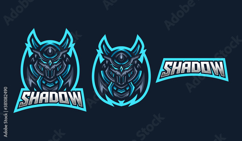 Ninja esport gaming mascot logo template for streamer team. esport logo design with modern illustration concept style for badge, emblem and tshirt printing