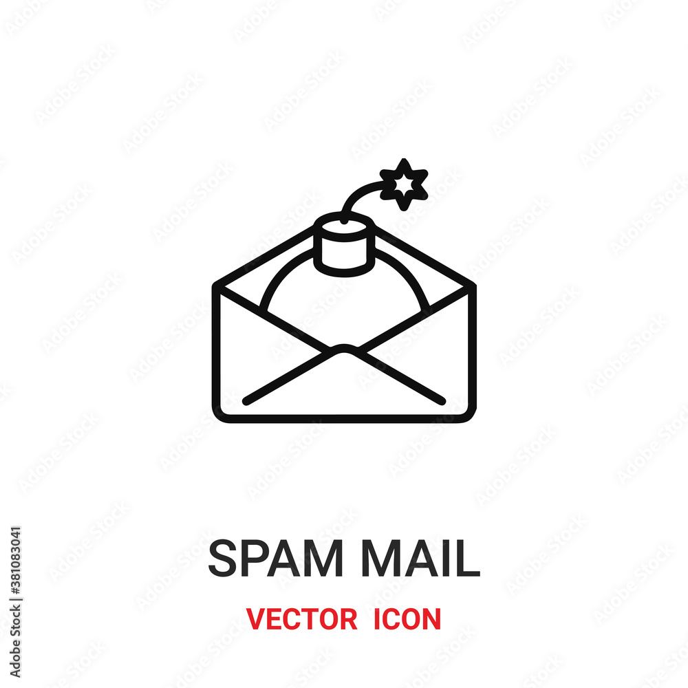 spam mail icon vector symbol. spam mail symbol icon vector for your design. Modern outline icon for your website and mobile app design. spam mail icon vector symbol. spam mail symbol icon vector for your design. Modern outline icon for your website and mobile app design.