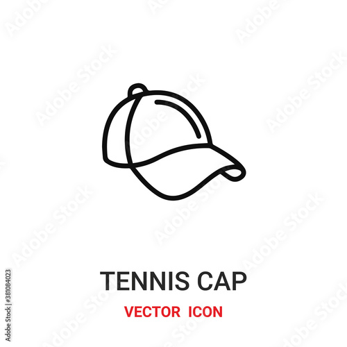 tennis cap icon vector symbol. tennis cap symbol icon vector for your design. Modern outline icon for your website and mobile app design.
