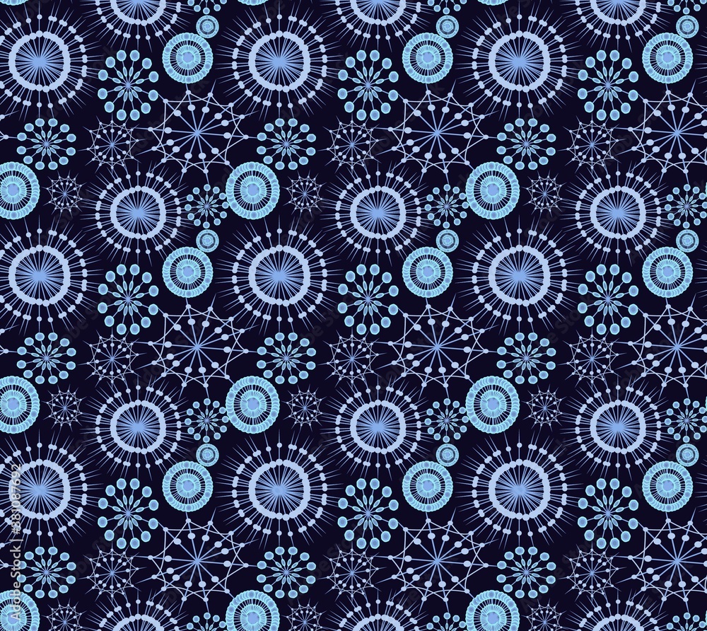 seamless pattern of Christmas snowflakes for New year and Christmas