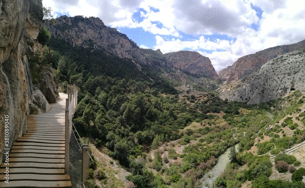 The dramatic and scary El Caminito Del Rey hiking path and Ronda Bridge in Southern Spain The dramatic and scary El Caminito Del Rey hiking path and Ronda Bridge in Southern Spain