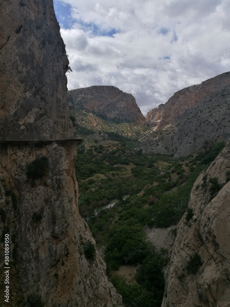 The dramatic and scary El Caminito Del Rey hiking path and Ronda Bridge in Southern Spain