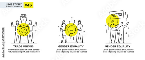 People civic activism, illustration. Activist, policy, volunteer, protest. Flat illustration Icons infographics. Landing page site print poster. Eps vector.