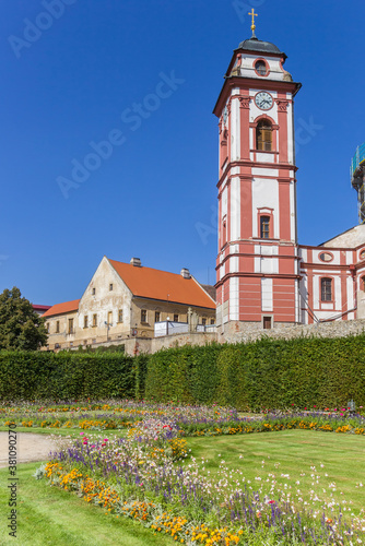 Tower of the historic castle of Jaromerice, Czech Republic